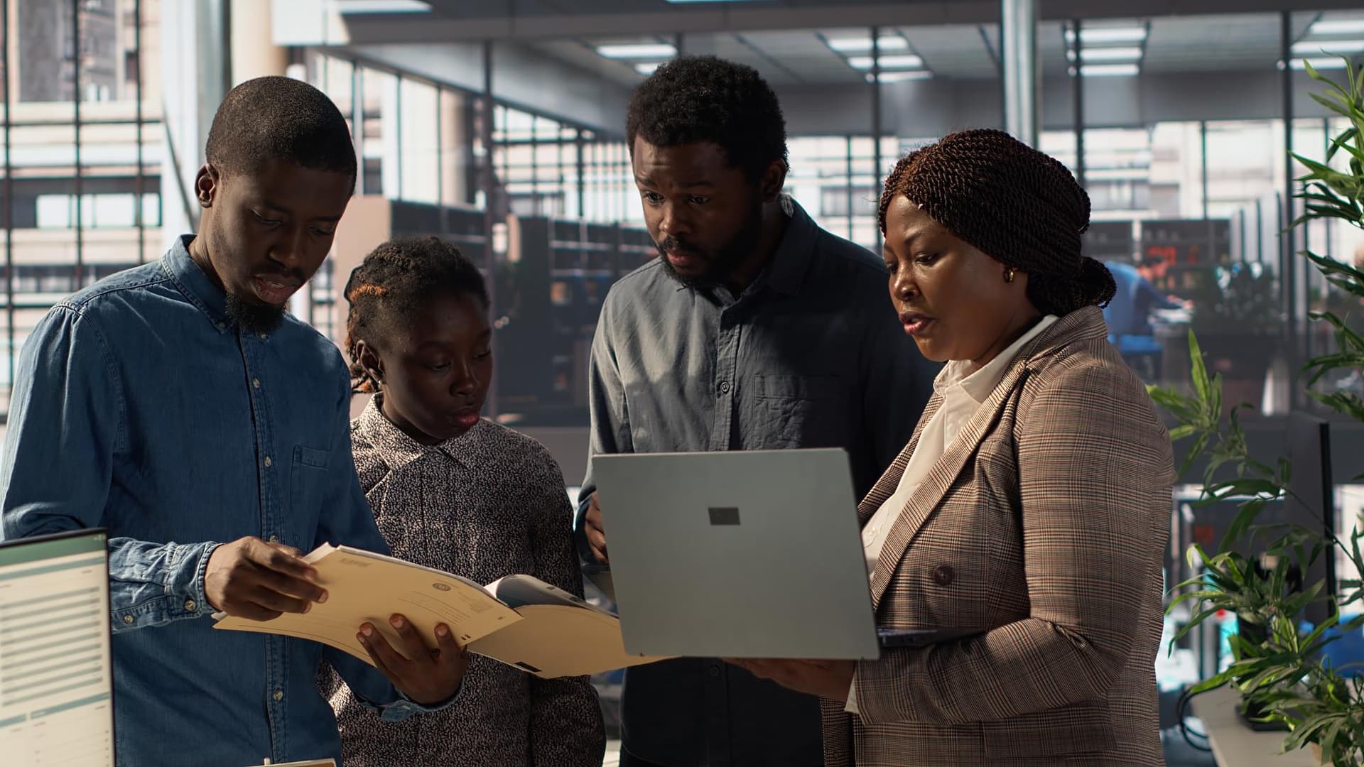 Community members serving